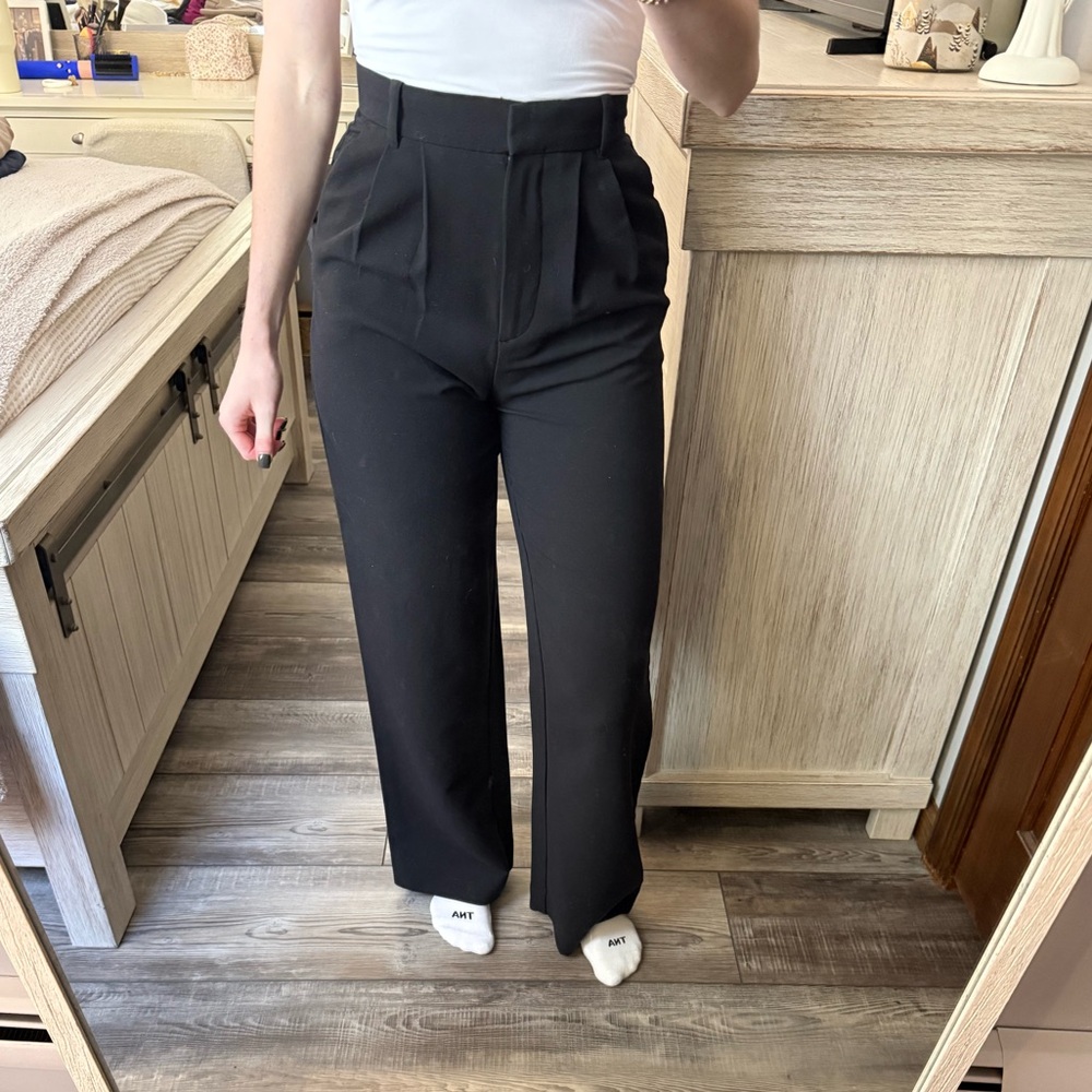 Abercrombie & Fitch Sloane Wide Leg Pant High Waisted Black